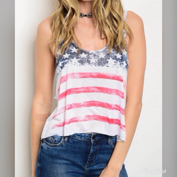 Tops - American flag top